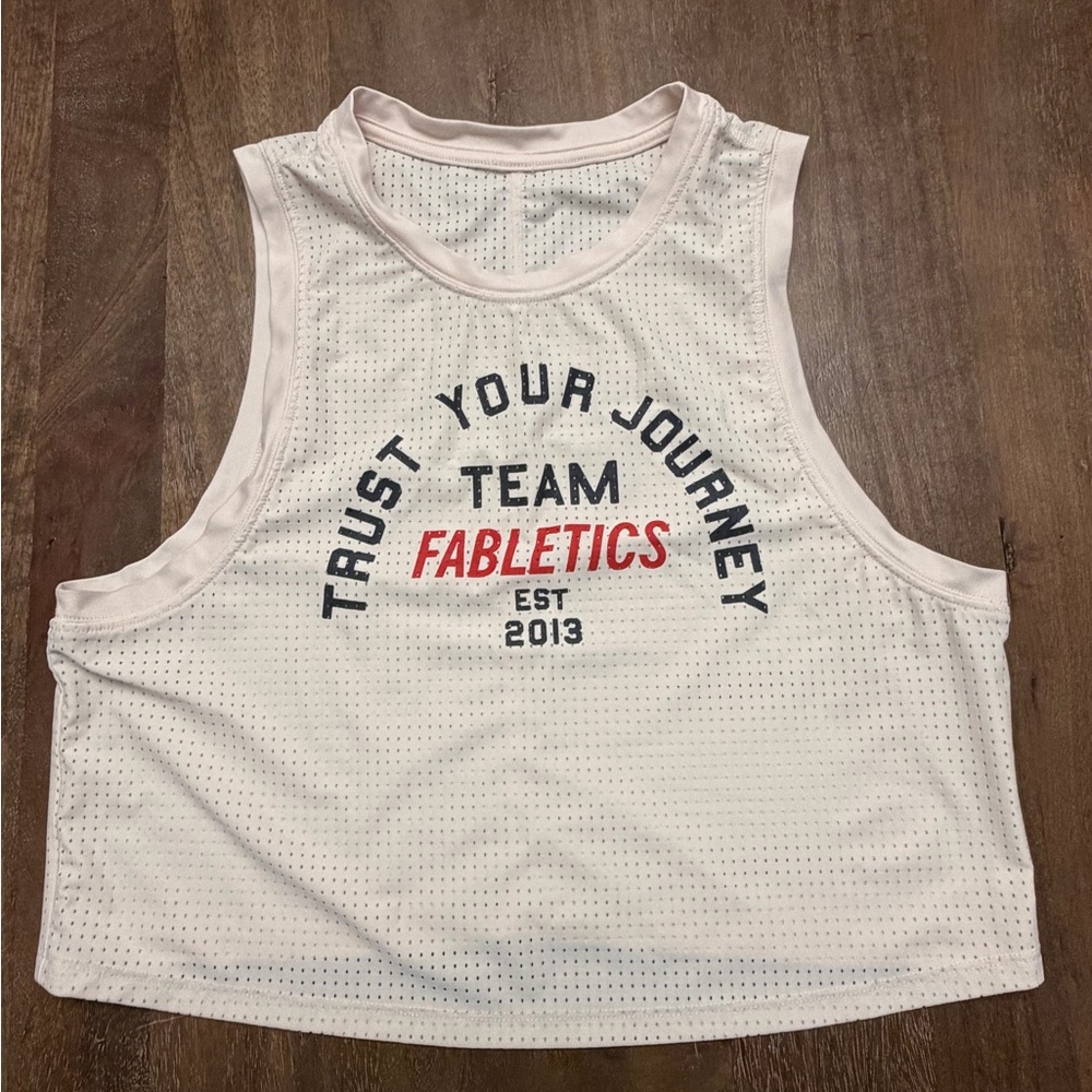 Fabletics White Mesh Muscle Tee